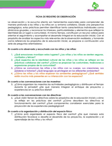 Vista previa de Ficha de observación